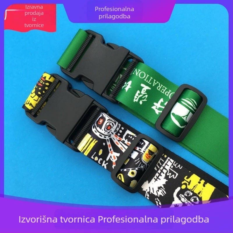Remen za prtljagu, materijal poliestersko-najlonski, nosivost 50, džakard tkanina 5 kom, toplinski prijenos otiska 5 kom, Lingrui ribbon