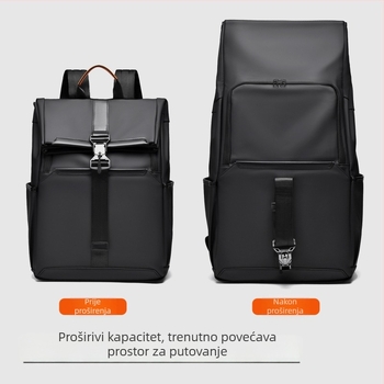 Muški minimalistički ruksak za poslovna putovanja, najlon, 20–35L, kompatibilan s 15-inčnim prijenosnikom