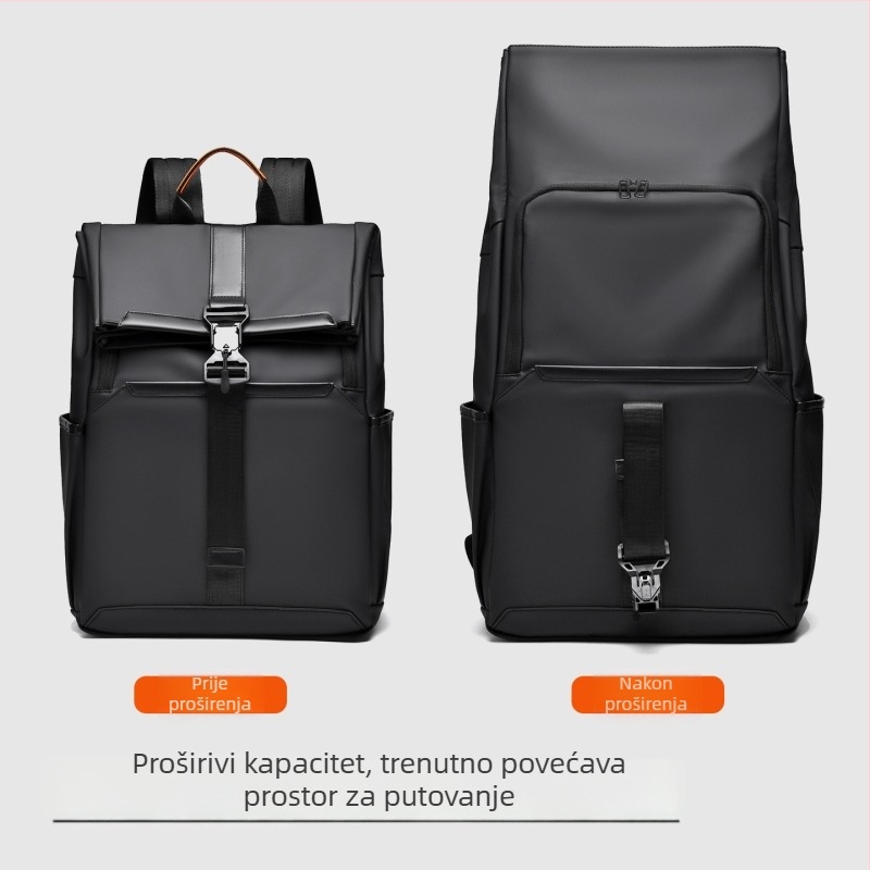 Muški minimalistički ruksak za poslovna putovanja, najlon, 20–35L, kompatibilan s 15-inčnim prijenosnikom