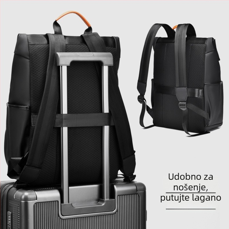 Muški minimalistički ruksak za poslovna putovanja, najlon, 20–35L, kompatibilan s 15-inčnim prijenosnikom