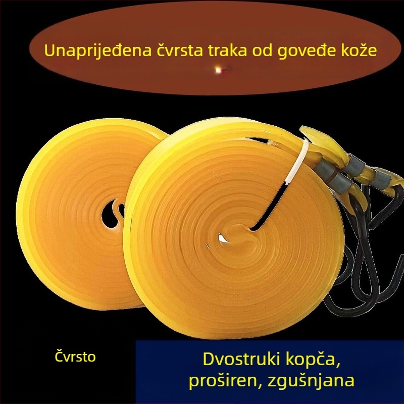 Elastična traka za vezivanje prtljage; materijal: goveđa koža; tip: elastična traka; pogodna za vezivanje prtljage; dostupne u više duljina