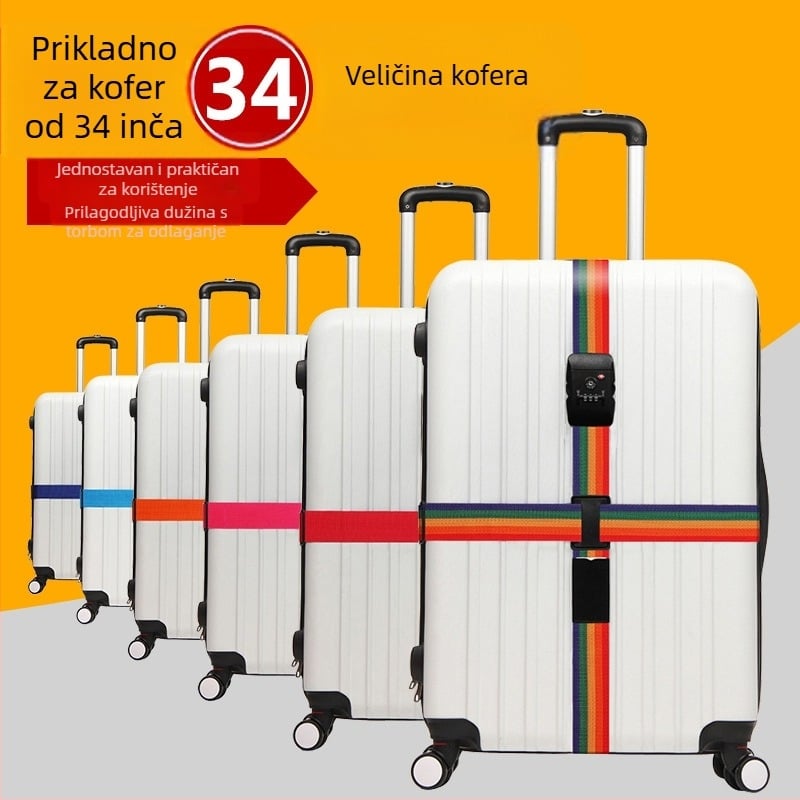 Remen za prtljagu – PP materijal, jednobojni uzorak, proširenje, smanjenje opterećenja, zaštita rubova, način uporabe: isprepleto i fiksirano, serija: fiksni remeni