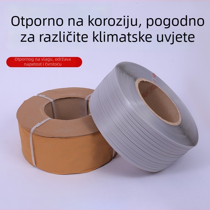 PP pakirajuća traka za strojeve za pakiranje, dvostrane namjene, 0,6 mm debljina, 20 kg natezna snaga, 10 kg masa