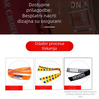 Bijela poliesterna webbing traka 15-38 mm s toplinskom prijenosom, prilagođeni lanard, dekorativni streamer, kaiš za pričvršivanje prtljage, na skladištu