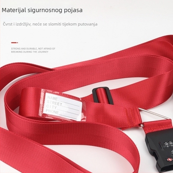 Remen za prtljagu od corduroy s križnim dizajnom i zaključavanjem, ojačan i debeo dizajn za sigurno fiksiranje provjerenog prtljaga