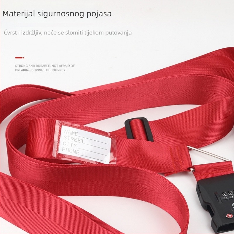 Remen za prtljagu od corduroy s križnim dizajnom i zaključavanjem, ojačan i debeo dizajn za sigurno fiksiranje provjerenog prtljaga