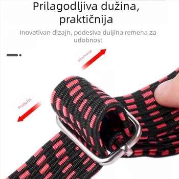 Remen za vezivanje motocikla i tereta – podesiva duljina, širok i debeo, superelastična gumena užad