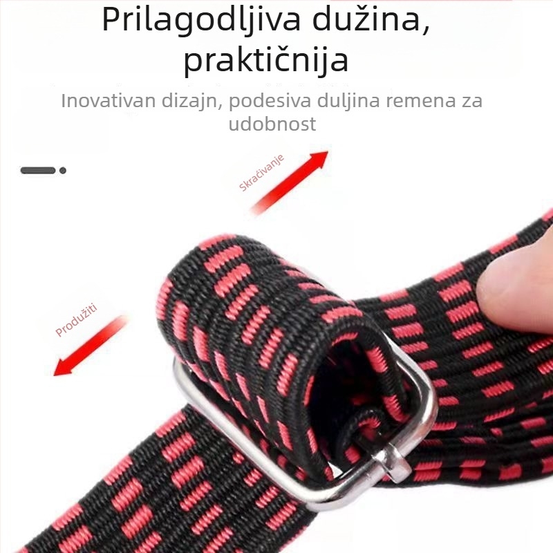 Remen za vezivanje motocikla i tereta – podesiva duljina, širok i debeo, superelastična gumena užad