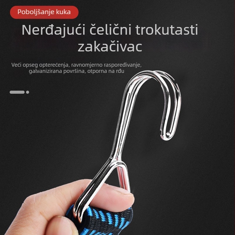 Remen za vezivanje motocikla i tereta – podesiva duljina, širok i debeo, superelastična gumena užad