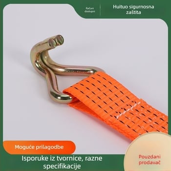 Poliesterski remen za pričvršćivanje s dvostrukim kukama za prtljagu i kamione, glatka površina, prilagodljive opcije