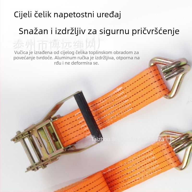 Remen za pričvršćivanje od visokokvalitetnog poliestera s dvostrukim kukama za fiksiranje tereta
