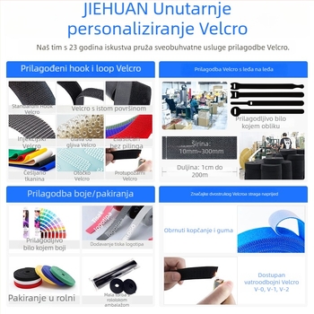 Naylon Velcro remen za teret, dvostrani kuka i petlja, industrijska klasa, 10.000+ ciklusa, adhezija >6 kg/cm²