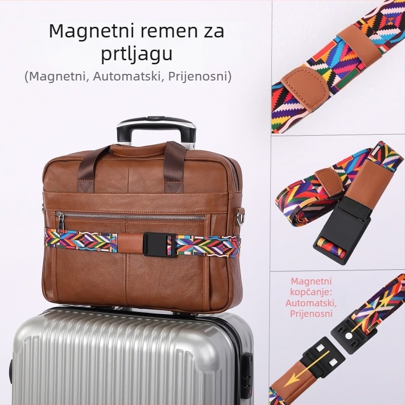 Remen za prtljagu s prugastim uzorkom, poliester, proširiv, smanjenje tereta