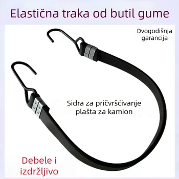 Elastične vezice za pričvršćivanje platna kamiona; visoka elastičnost, izdržljive (Materijal: butilna guma; Nosivost: 10 kg; Marka: Hanko)