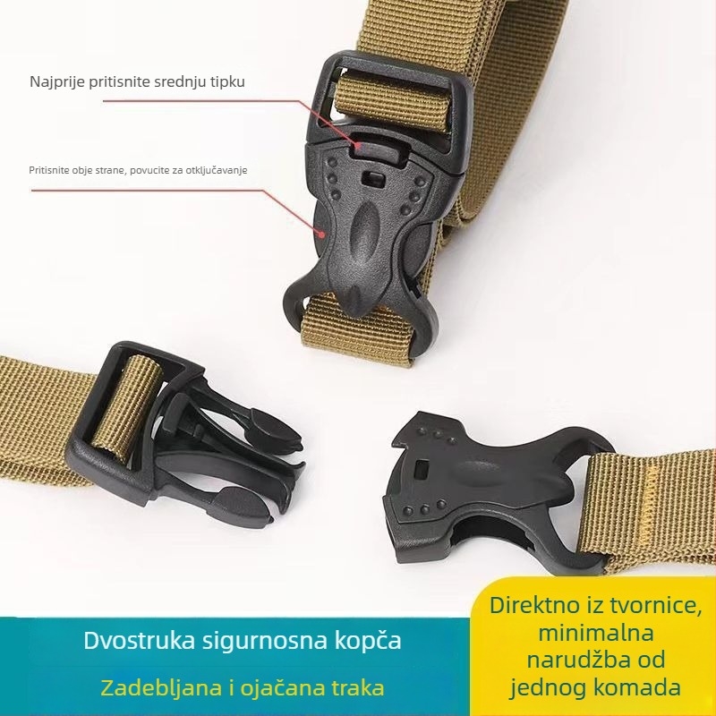 Remen za prtljagu za kampiranje s dvostrukom sigurnosnom kopčom, podesiv protivklizni, debeli