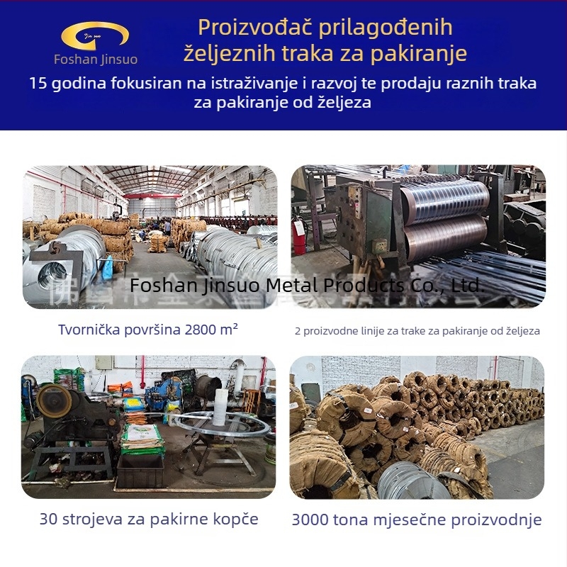 Plavo temperirani čelični trak za teške pakiranje, visoka čvrstoća, širine 16/19/25/32 mm