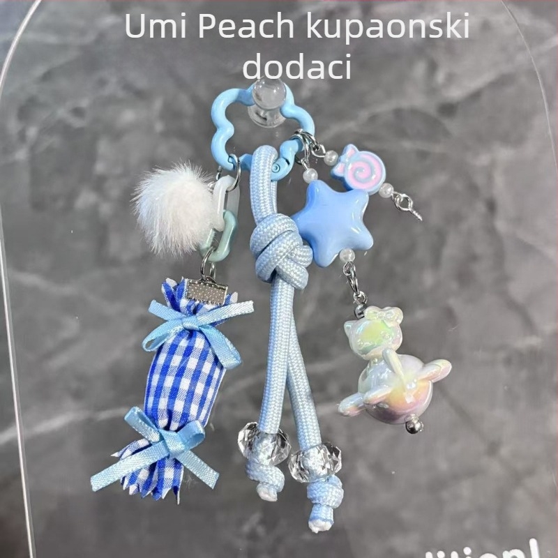 Ručni DIY mačji lanac za mobitel s oblikom aviona, elektroplatirani privjesak za torbu, crtani stil, polu ručna obrada, Taomu, kompozitni materijal