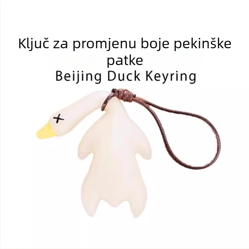 Privjesak za retrovizor automobila u obliku guske – mijenja boje, UV-temperaturno osjetljiv, crtani stil, Friendly marka, ključni lanac