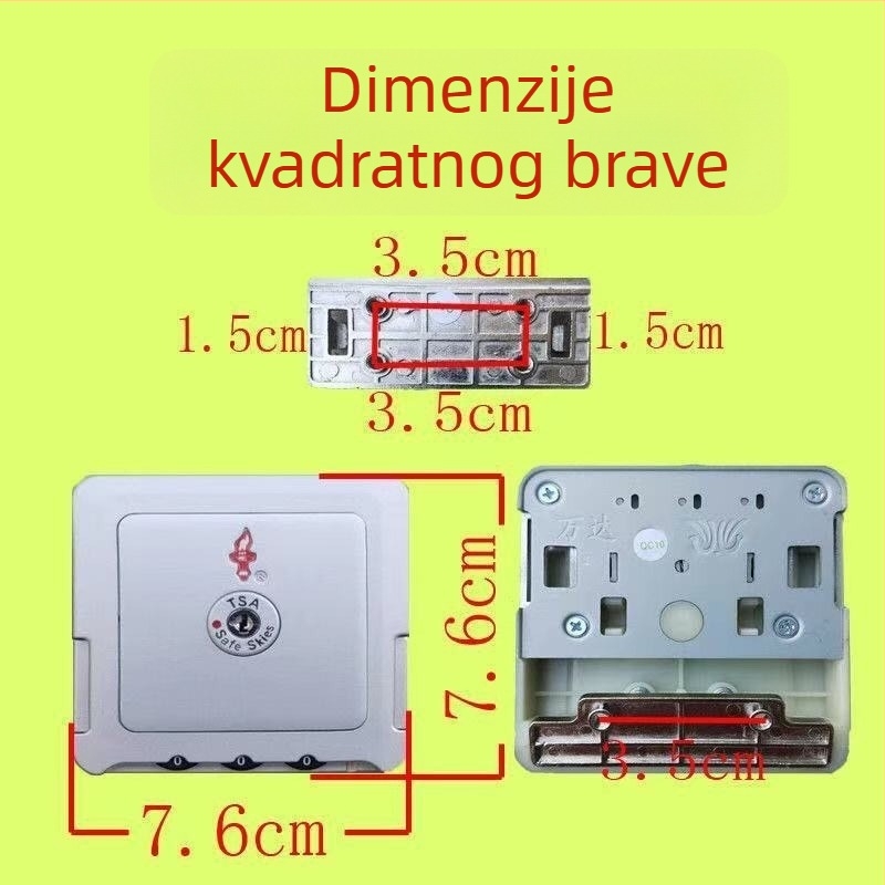 ABS brava za prtljagu s lozinkom, TSA odobreno, zaštita od krađe