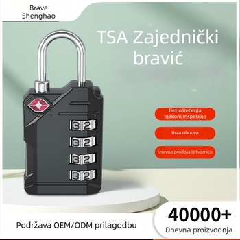 4-digitalna kombinacijska lokot za prtljagu, TSA kompatibilan, cinkova legura, model CH-561, debljina šipke 3 mm