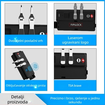 Brava za prtljagu Fly rock, ABS, 95 g, moderni minimalistički stil