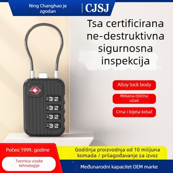 TSA mehanička brava za prtljagu, model TSA-542, cinkova legura, debljina zatvarača 3 mm, razmak šipki 15 mm, lagani luksuz
