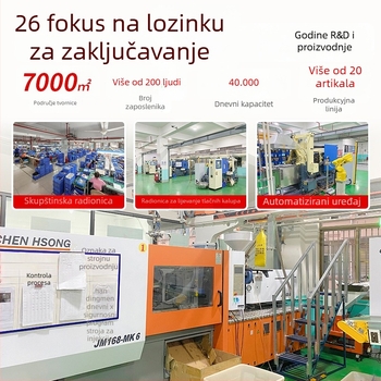 TSA mehanička brava za prtljagu, model TSA-542, cinkova legura, debljina zatvarača 3 mm, razmak šipki 15 mm, lagani luksuz