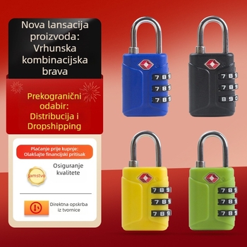 TSA odobrena ABS lagana brava s kodom za putovanja, prtljagu, ruksak i ormarić u teretani – model 01St
