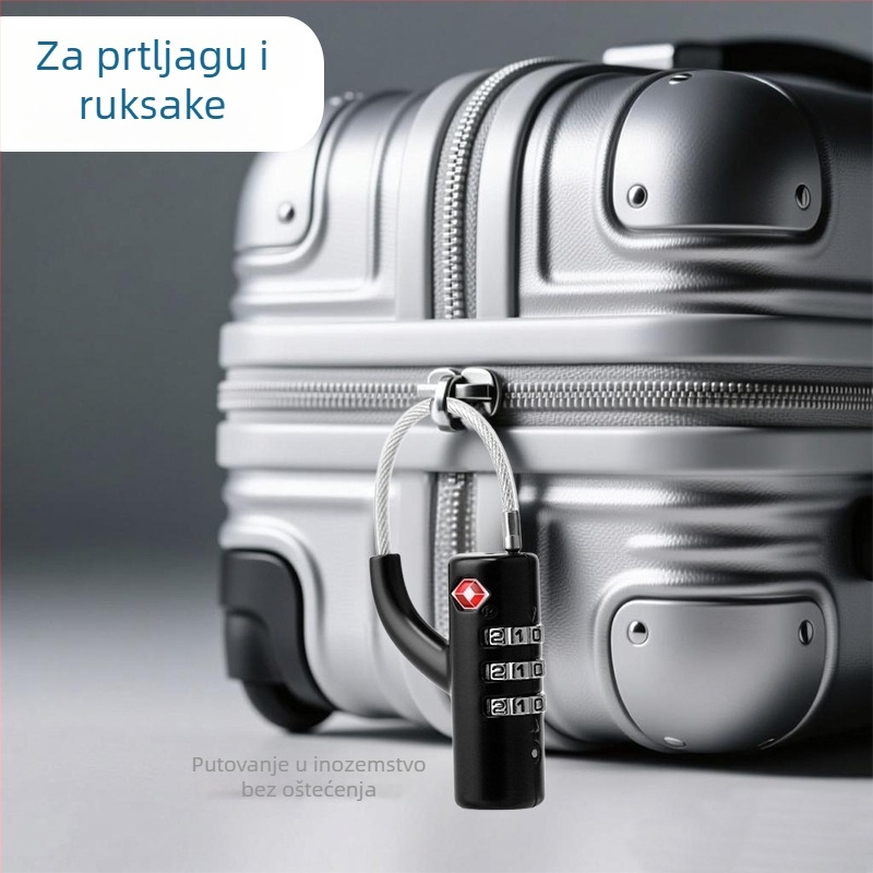 TSA bravica za prtljagu od cinka H6312 – numerički kod, 3 mm debljina šipke, pogodna za kofer, ruksak i mali ormar