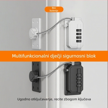 Brava s lozinkom bez bušenja – protiv krađe, zaključavanje za ladice i ormariće, sigurnost djece, model Hr refrigerator lock 258, za hladnjak i prozor