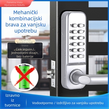Edford 208A mehanički brojčani brava za vrata, cinkova legura, moderan minimalistički stil
