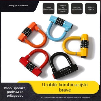 U-katanac s četveroznamenkastim kodom za bicikle, od cinkovog legura, zaštita od krađe, model 103