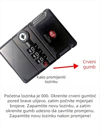 Pribor za kofer s kodom – ABS materijal, zaštita od krađe, proljeće 2024, univerzalni dodatak za torbe