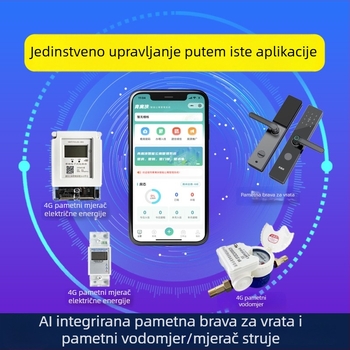 Bluetooth brava za vrata s otiskom prsta, lozinkom i čitačem kartica za apartmane, kompatibilna s upravljačkim sustavom apartmana