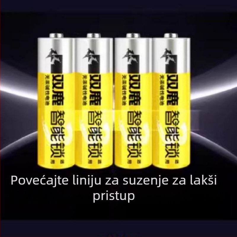 Double Deer AA alkalna baterija No. 5 za pametne brave, 1,5 V, ekološki prihvatljiva