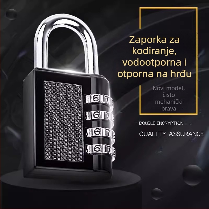 Kodna zaključavka 824 – kućište od cinkovog legura, numerički mehanizam, za ormariće, kovčege, sportske torbe, garderobu i kacigu, vodootporna i otporna na hrđu