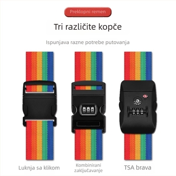 Remen za pojačanje prtljage s križnim pričvršćivanjem, podesiv za kofere, s kodnom blokadom