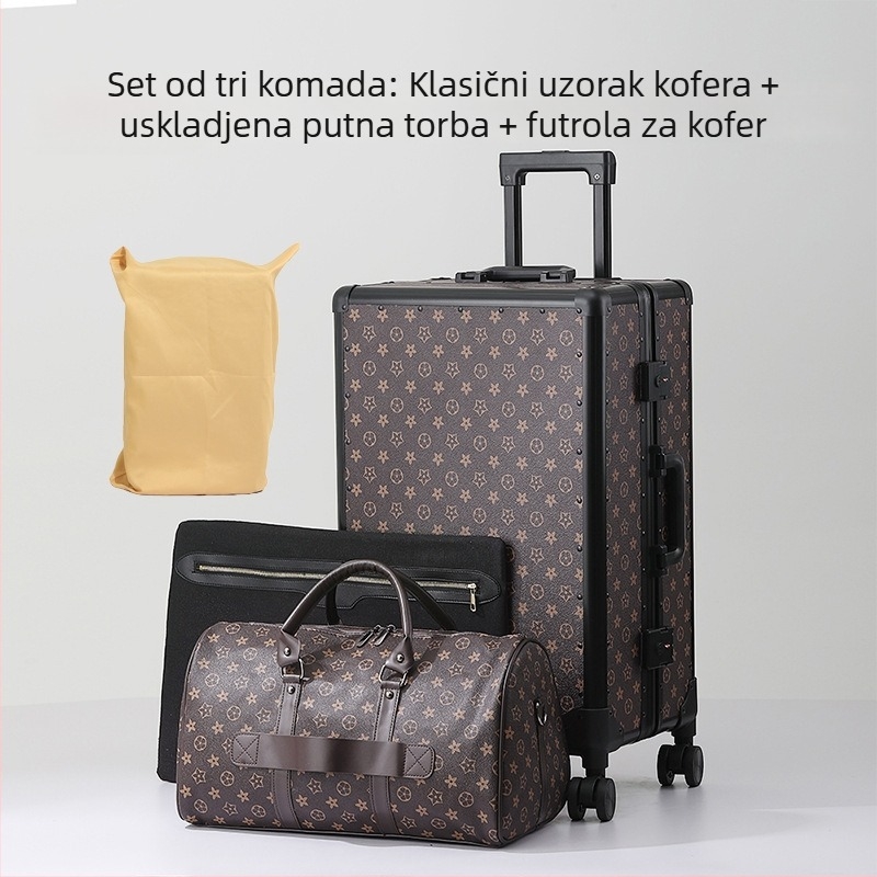 PVC set kofera za putovanja, 3-djelni, TSA kombinacijska brava, univerzalni kotači, proširivi