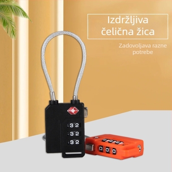 Mehanički zaključak za prtljagu od PC plastike, model 211000, 5 mm debljina zaključnog štapa, moderni minimalistički stil