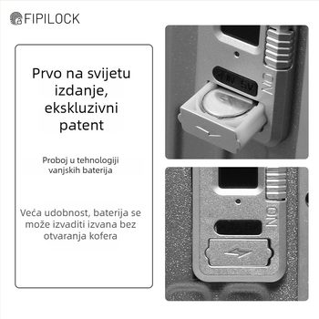 Putni kovčeg s otiskom prsta i TSA kombiniranim zaključavanjem, univerzalni kotači, vodootporan, protiv krađe