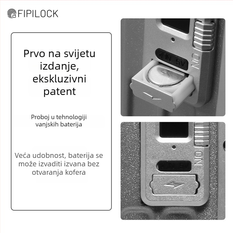 Putni kovčeg s otiskom prsta i TSA kombiniranim zaključavanjem, univerzalni kotači, vodootporan, protiv krađe