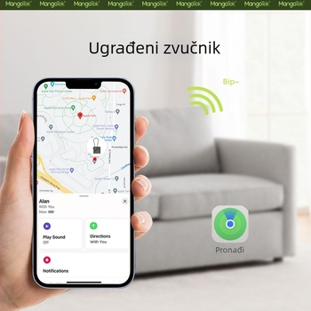 Rhk70 Brava za prtljagu kompatibilna s Apple AirTag — anti-lost, kombinirana brava, kućište od čelika+PC, baterija 60mAh, izdanje 2025