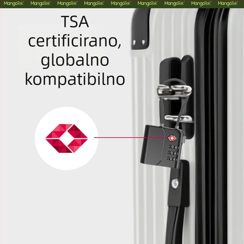 Rhk70 Brava za prtljagu kompatibilna s Apple AirTag — anti-lost, kombinirana brava, kućište od čelika+PC, baterija 60mAh, izdanje 2025