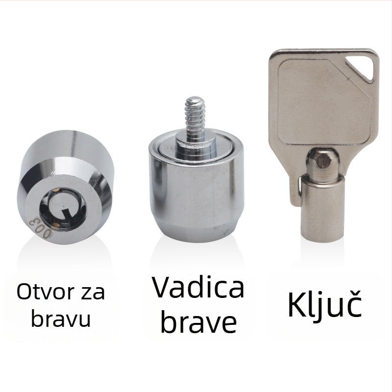 Brava za kućište računala s ključem, bakar i čelik, moderan minimalistički dizajn