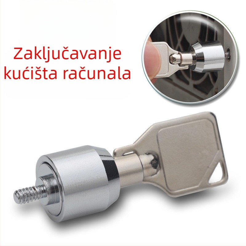 Brava za kućište računala s ključem, bakar i čelik, moderan minimalistički dizajn
