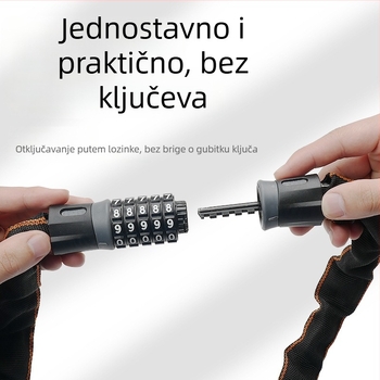 Mehanički katanc s lozinkom | Legura čelika + ABS | Model ZH-CS | Za staklena i dvorišna vrata; Pogodno za vrata, motocikle, električne bicikle, bicikle