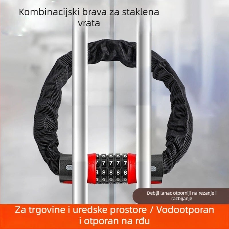 Mehanički katanc s lozinkom | Legura čelika + ABS | Model ZH-CS | Za staklena i dvorišna vrata; Pogodno za vrata, motocikle, električne bicikle, bicikle