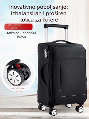 Putni kofer od Oxford platna, vodootporan i proširiv, s 360 stupnjeva kotačićima i TSA kombinacijskim zaključavanjem, težina 4 kg.