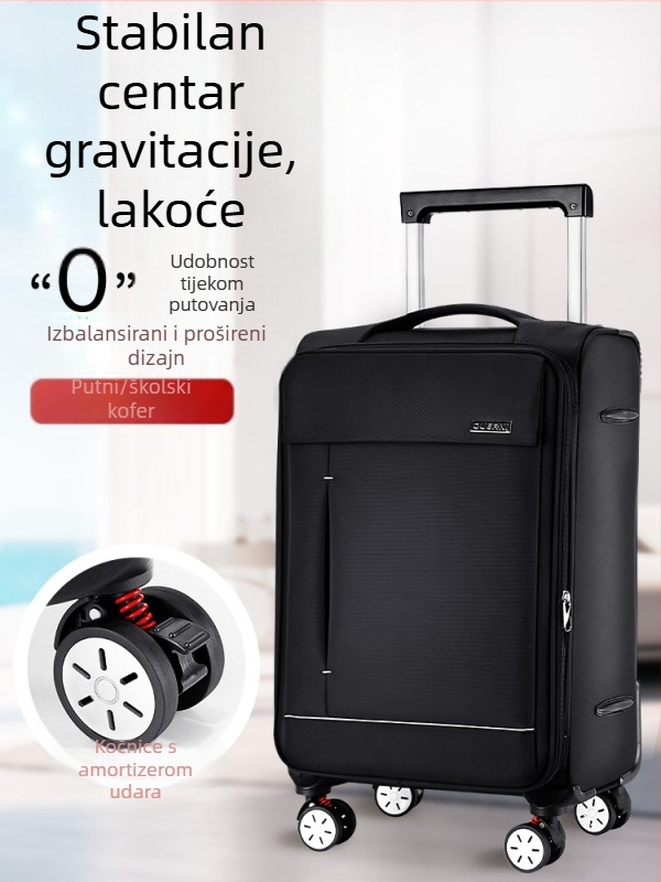 Putni kofer od Oxford platna, vodootporan i proširiv, s 360 stupnjeva kotačićima i TSA kombinacijskim zaključavanjem, težina 4 kg.