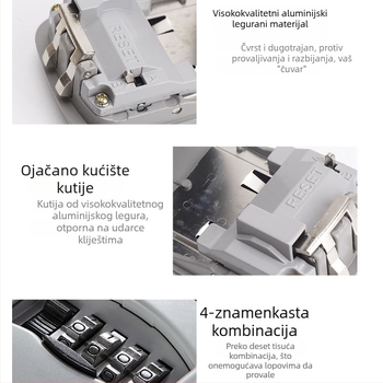 MGWS Kutija za ključeve s lozinkom od aluminijske legure, numerička tipkovnica, model 008-2, za hotele, urede i gradilišta